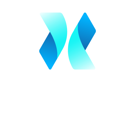 渐变图形 + 白色字标