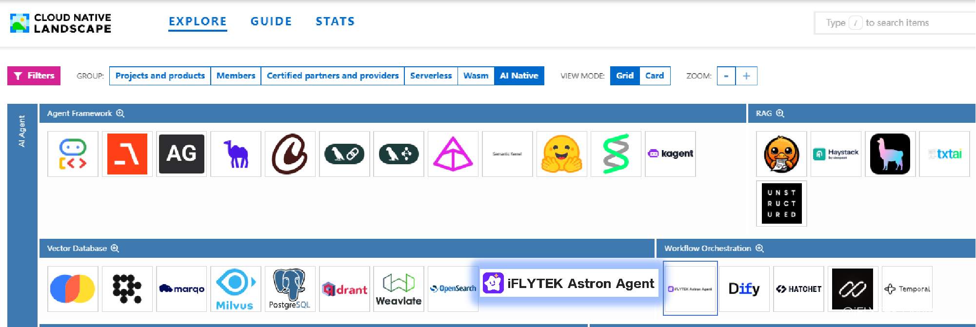 Astron Agent 进入 CNCF 云原生全景图